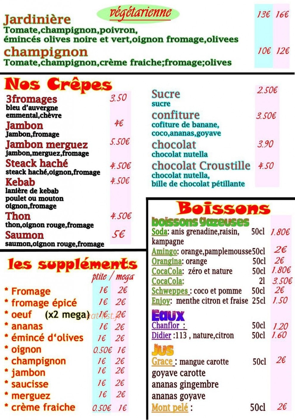 Naomy Pizza — carte page 3
