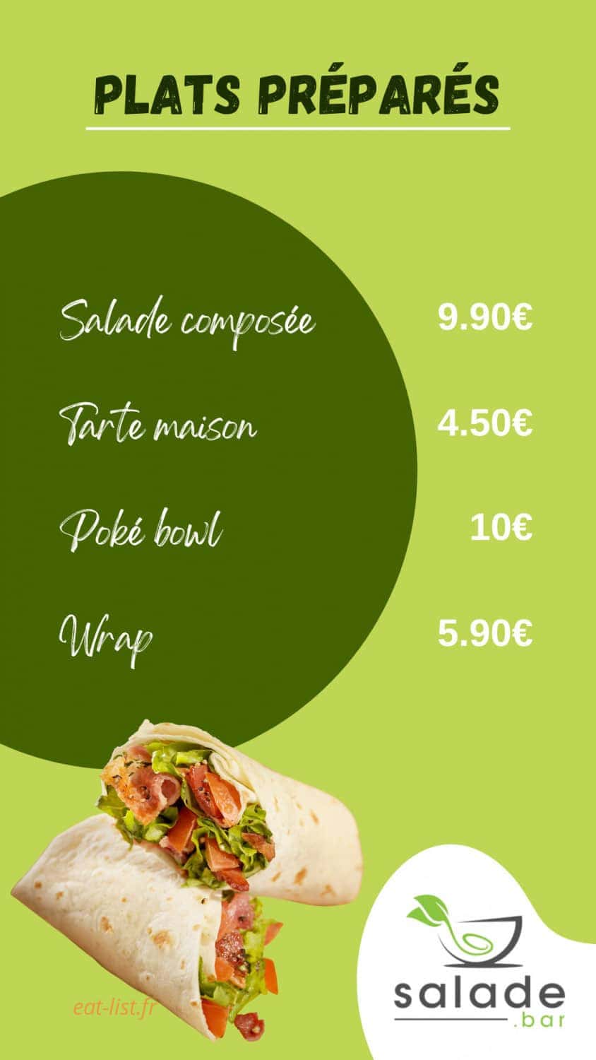 Salade bar — carte page 2