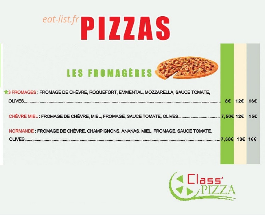 Class Pizza — carte page 4
