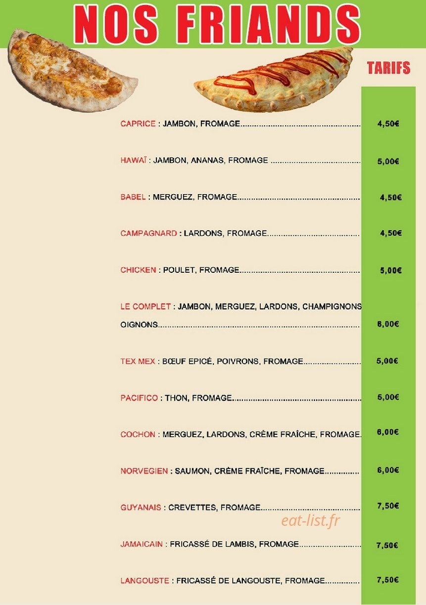 Class Pizza — carte page 7