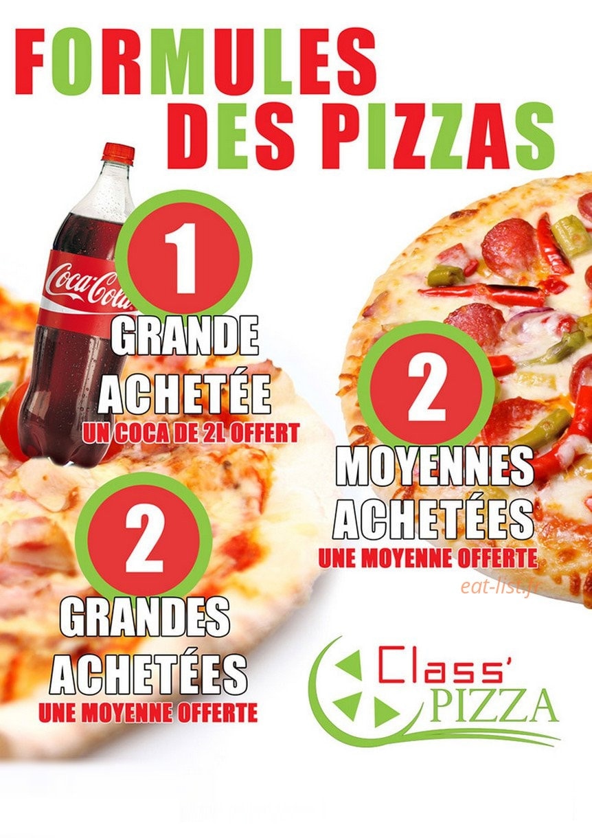 Class Pizza — carte page 1