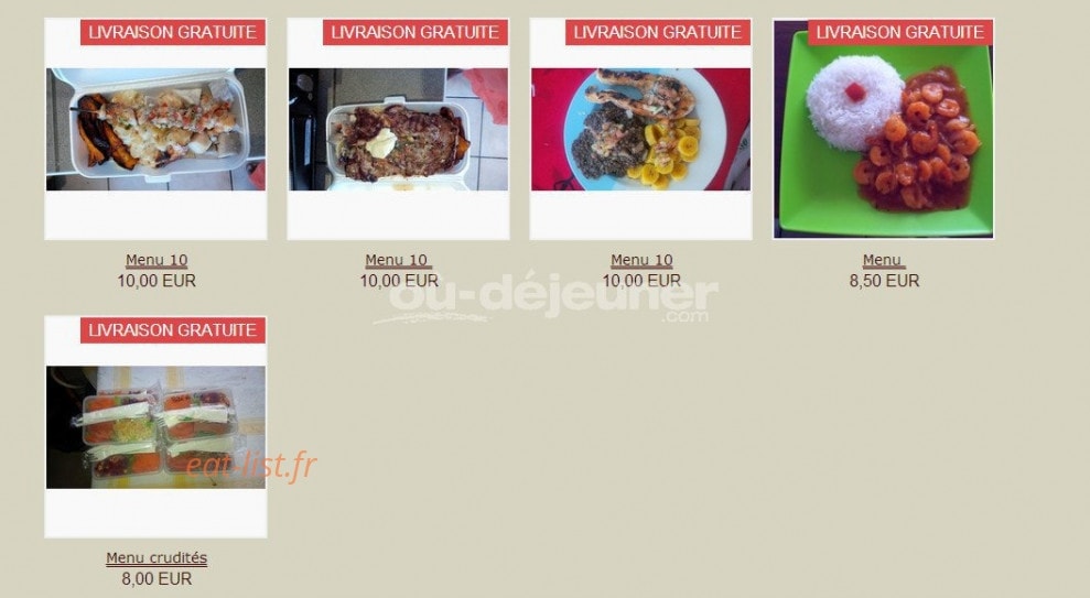 Krys Xpress Food — carte page 2