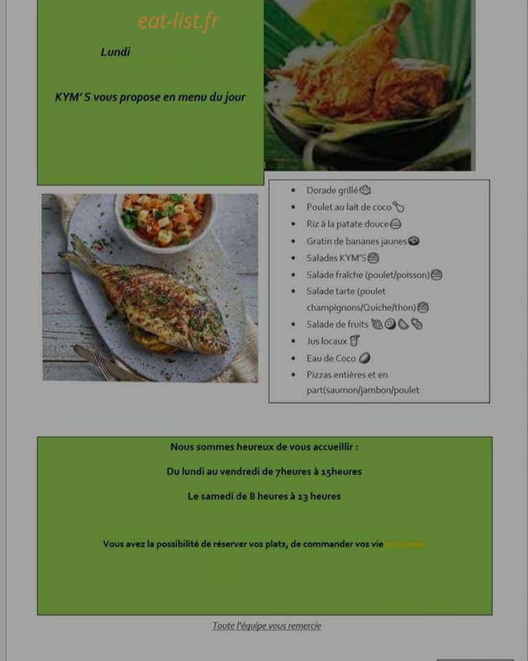 Kym'S — carte page 1