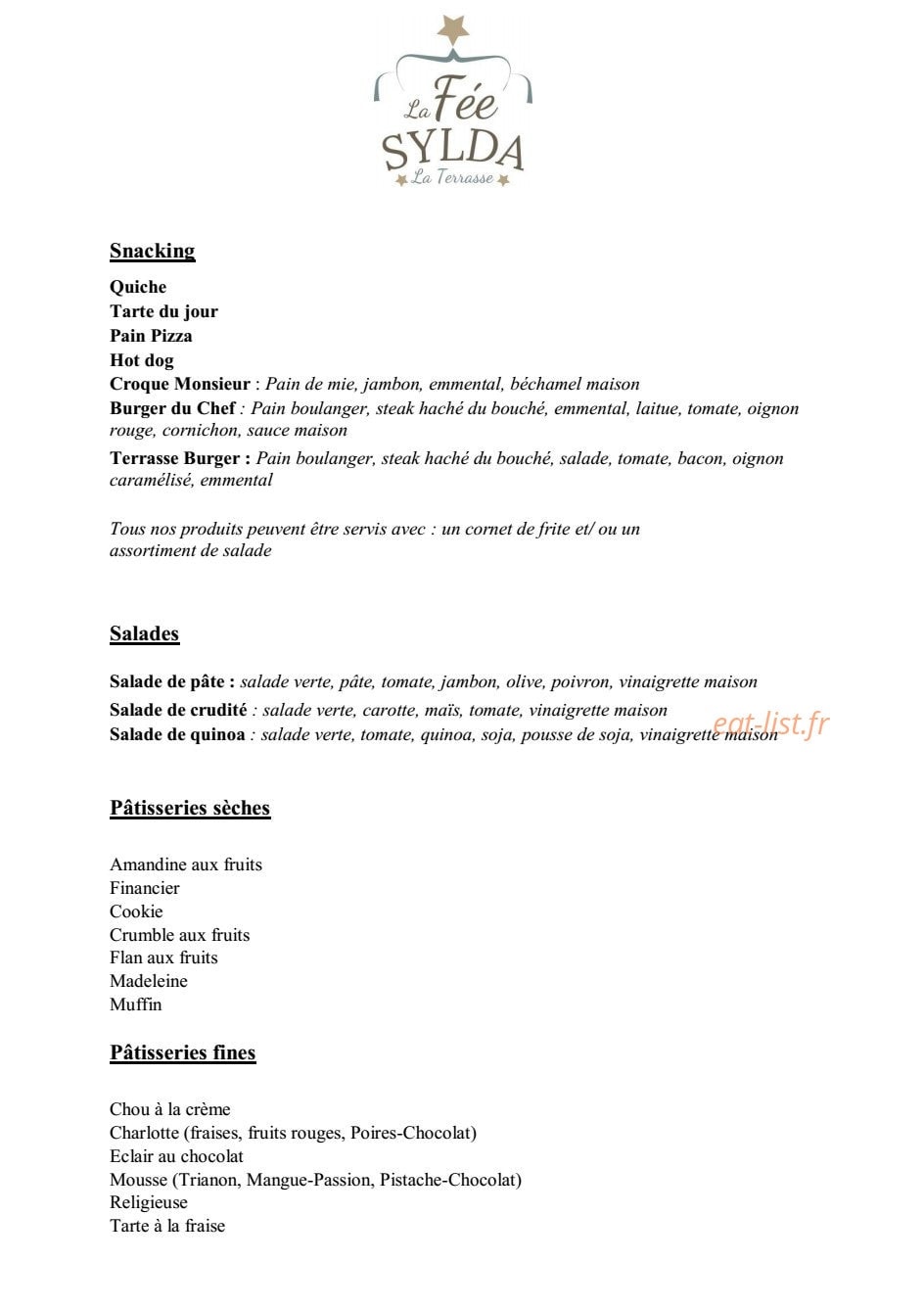 La Fée Sylda - La Terrasse — carte page 2