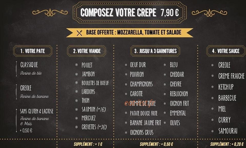 La Kaz à Crêpes — carte page 1