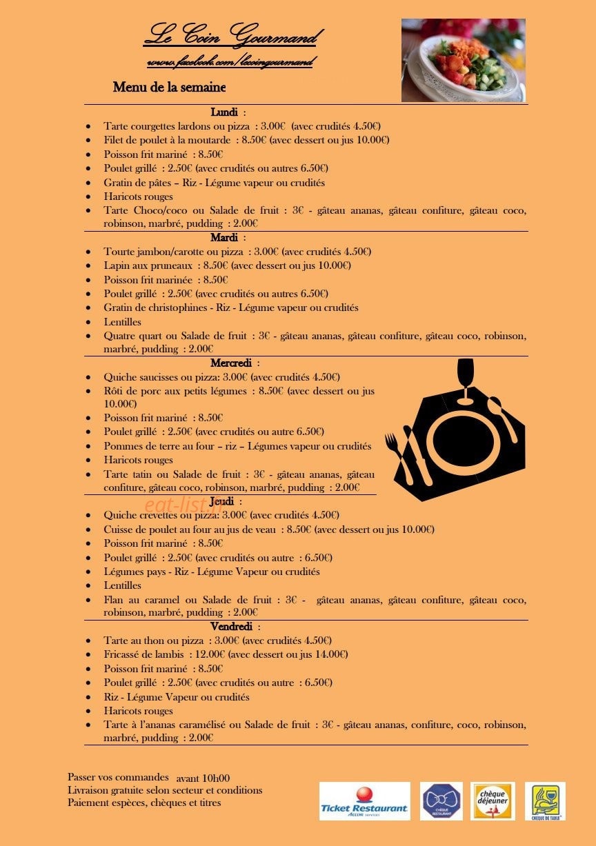 Le Coin Gourmand — carte page 2