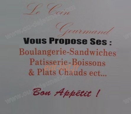 Le Coin Gourmand — carte page 1