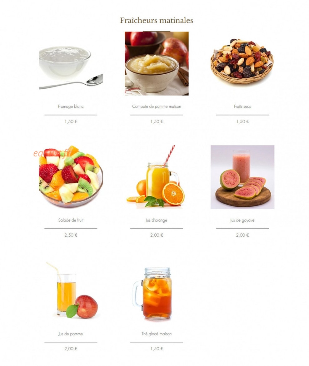 Le Réveil Gourmand — carte page 5