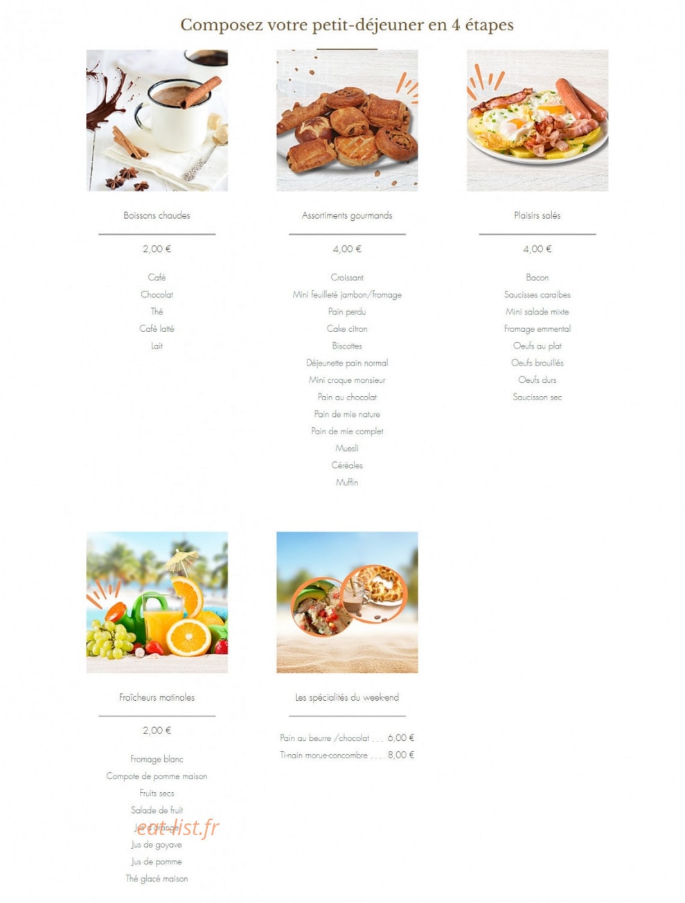 Le Réveil Gourmand — carte page 1