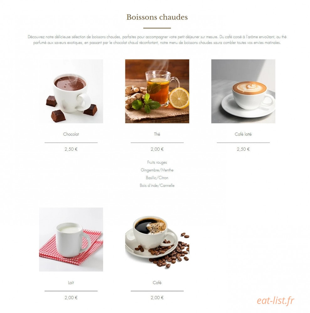 Le Réveil Gourmand — carte page 7