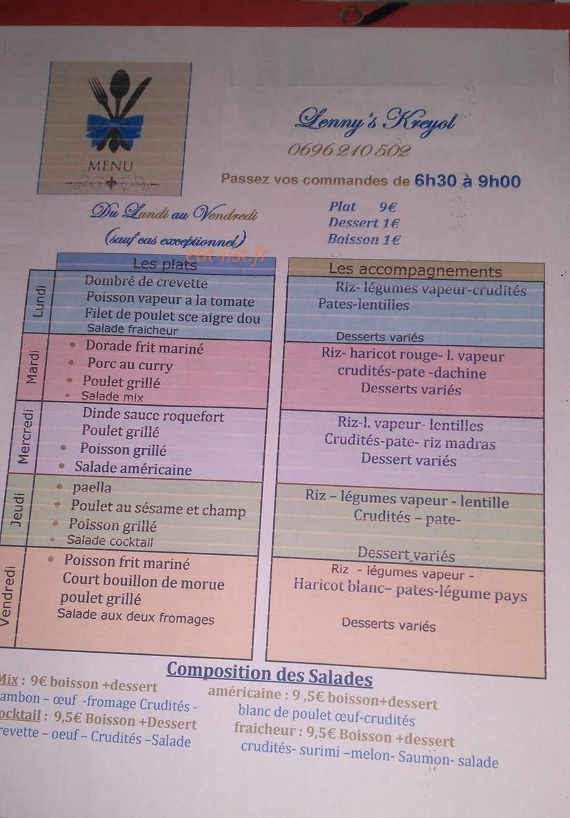Lenny's Kreyol — carte page 1