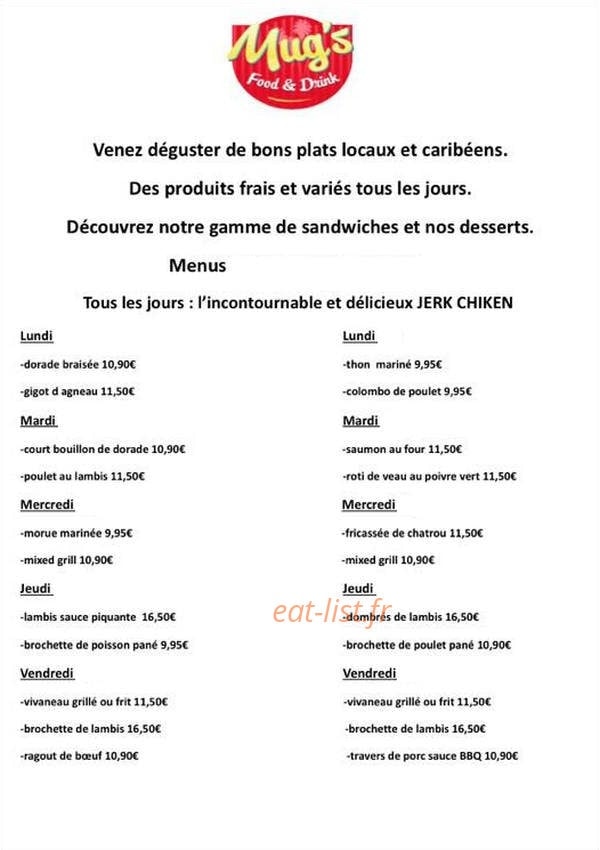Mug's Food & Drink — carte page 2
