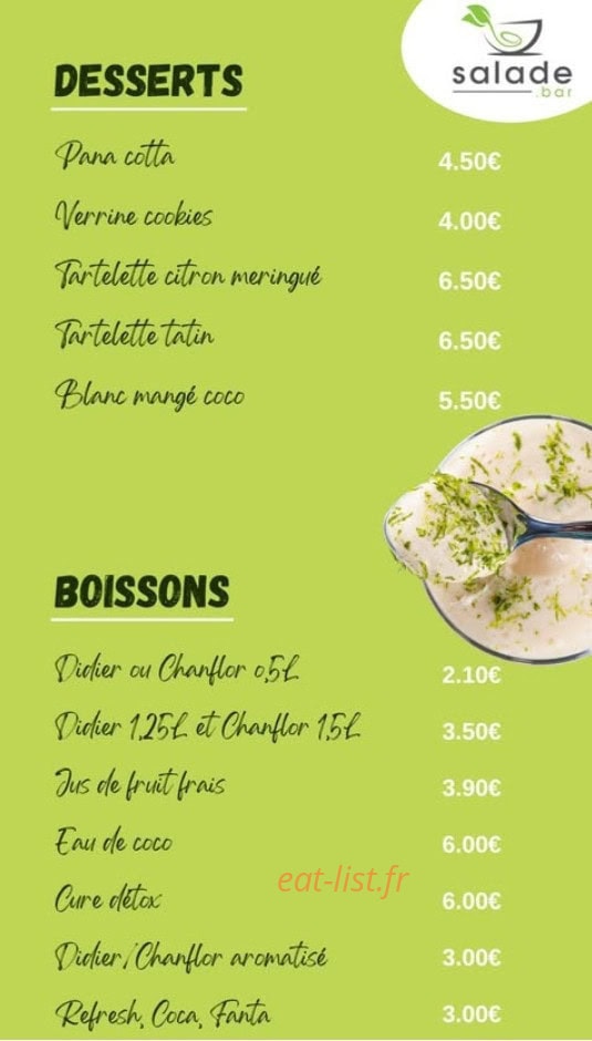 Salade Bar — carte page 3