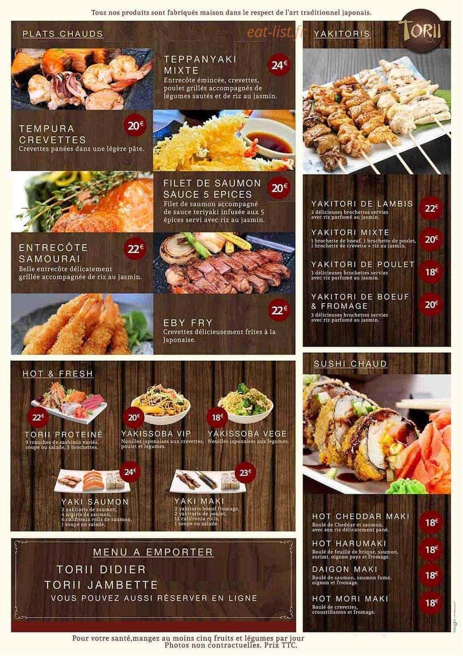 Torii Sushi — carte page 2