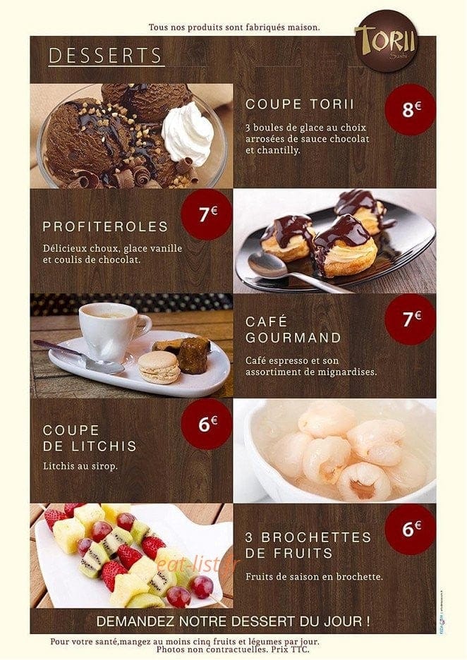 Torii Sushi — carte page 3