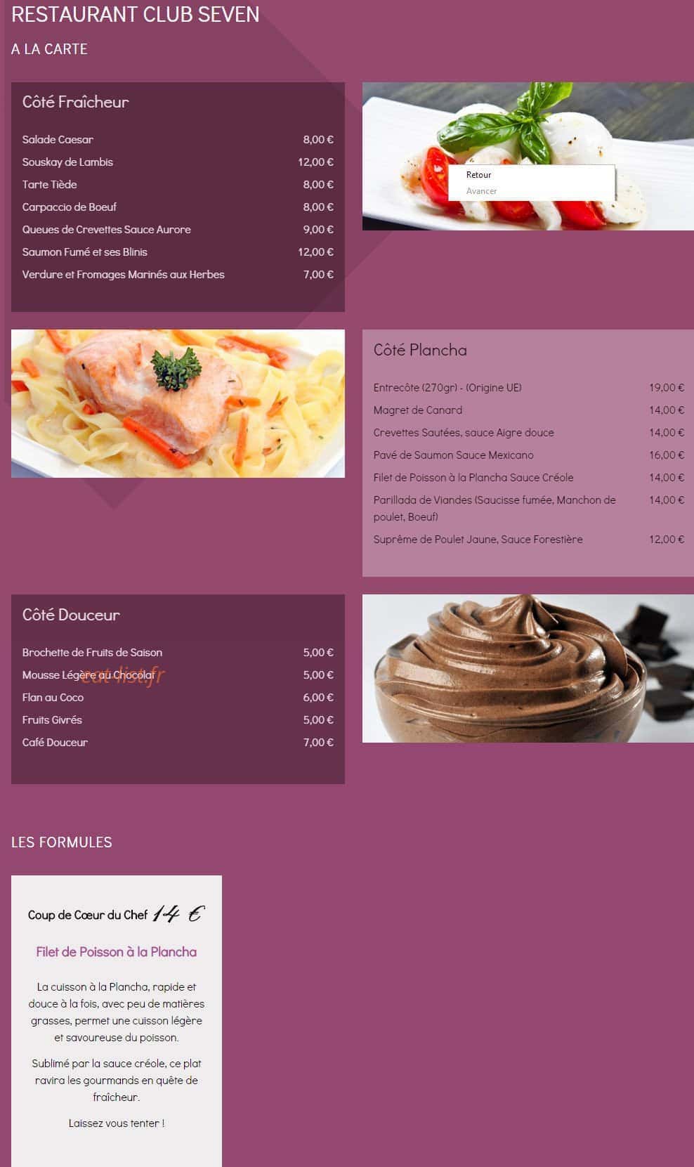 Casino Bateliere Plazza — carte page 1