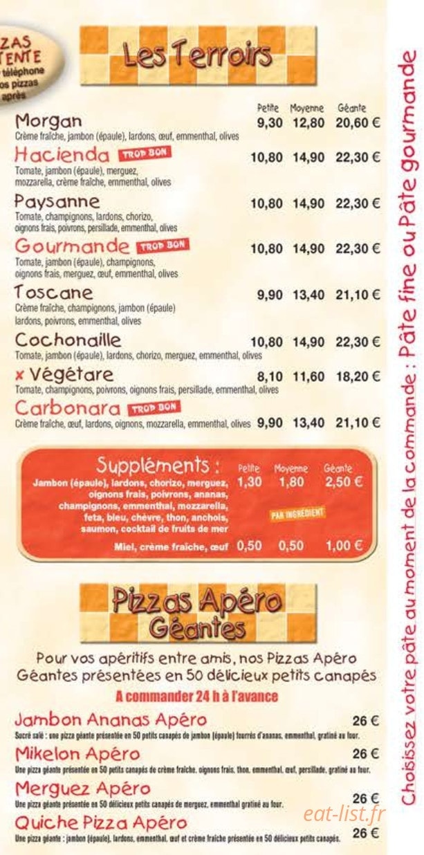 Mama Pizza — carte page 4