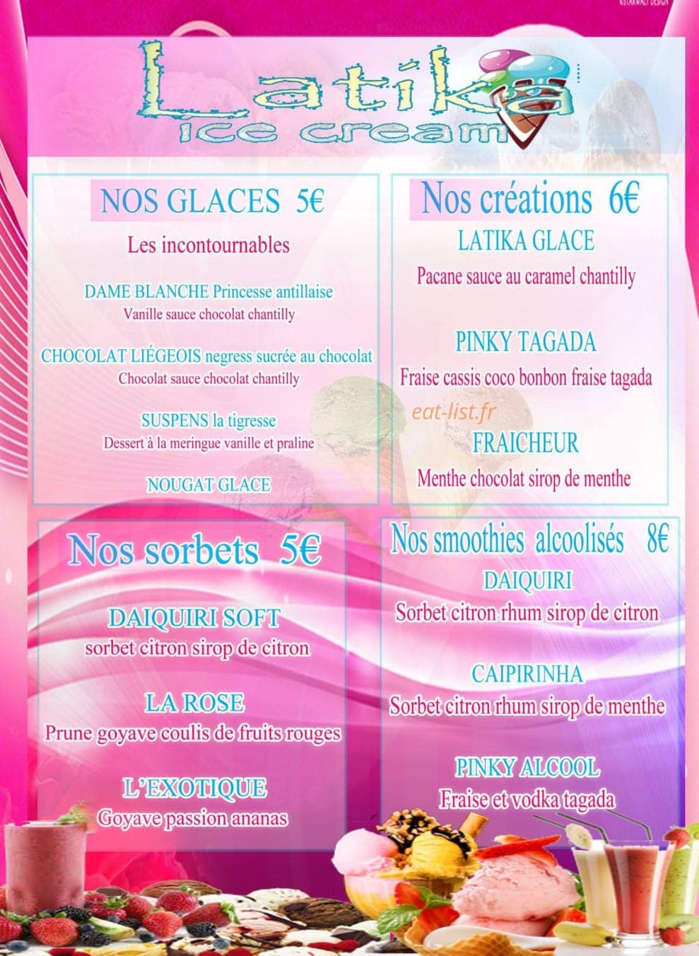 Latika ice cream — carte page 2