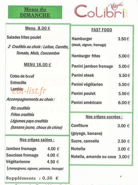 Colibri — carte page 2