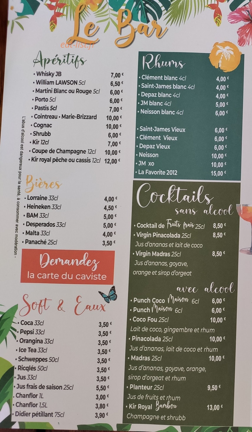 Le Bambou — carte page 2