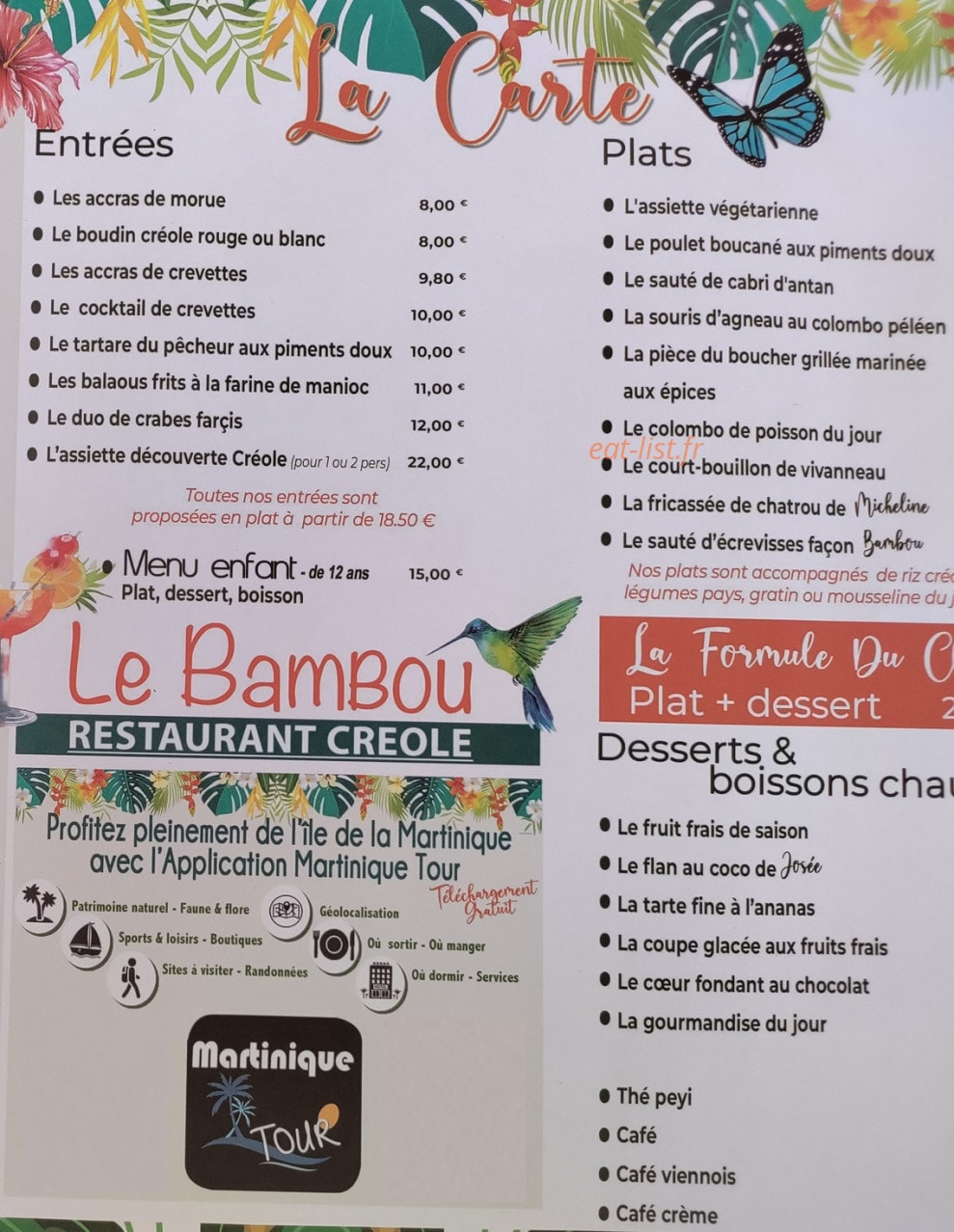 Le Bambou — carte page 1