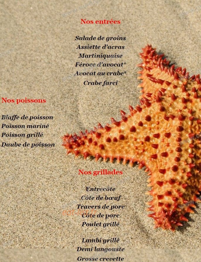 Etoile de Mer — carte page 2