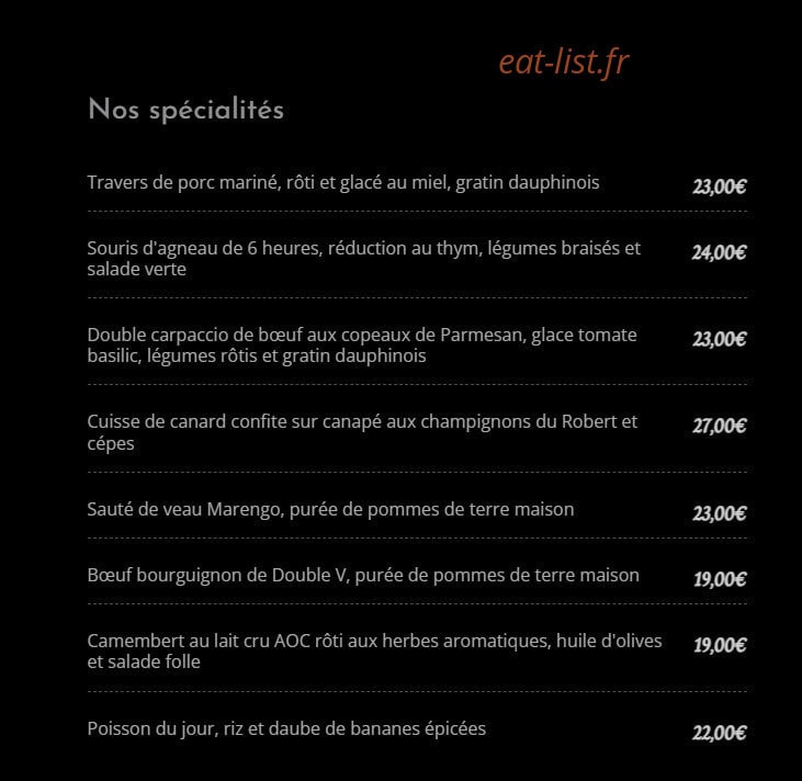 Le Double V — carte page 2