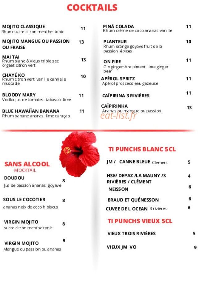 Sous Le Manguier — carte page 1