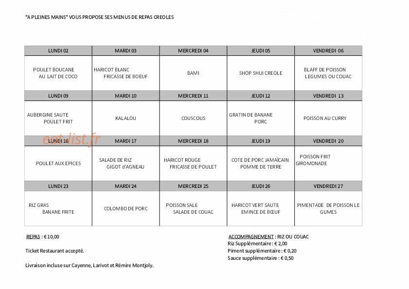 A pleines mains — carte page 1
