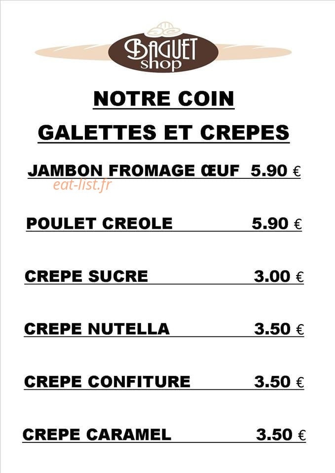 Baguet Shop — carte page 5