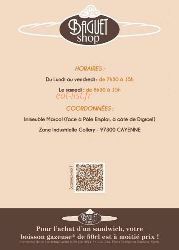 Baguet Shop — carte page 1