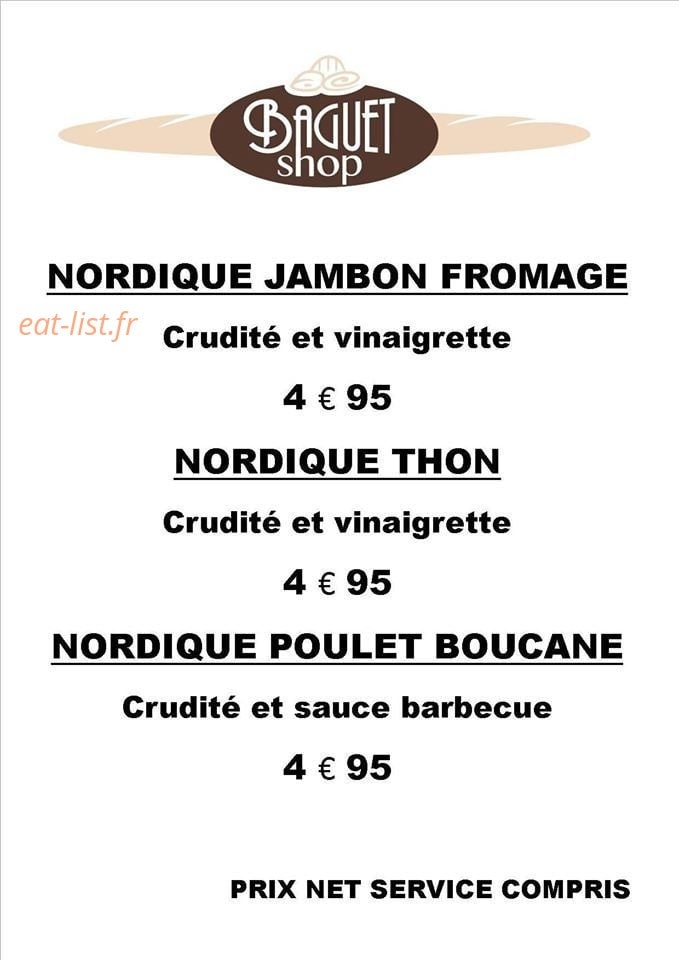 Baguet Shop — carte page 2
