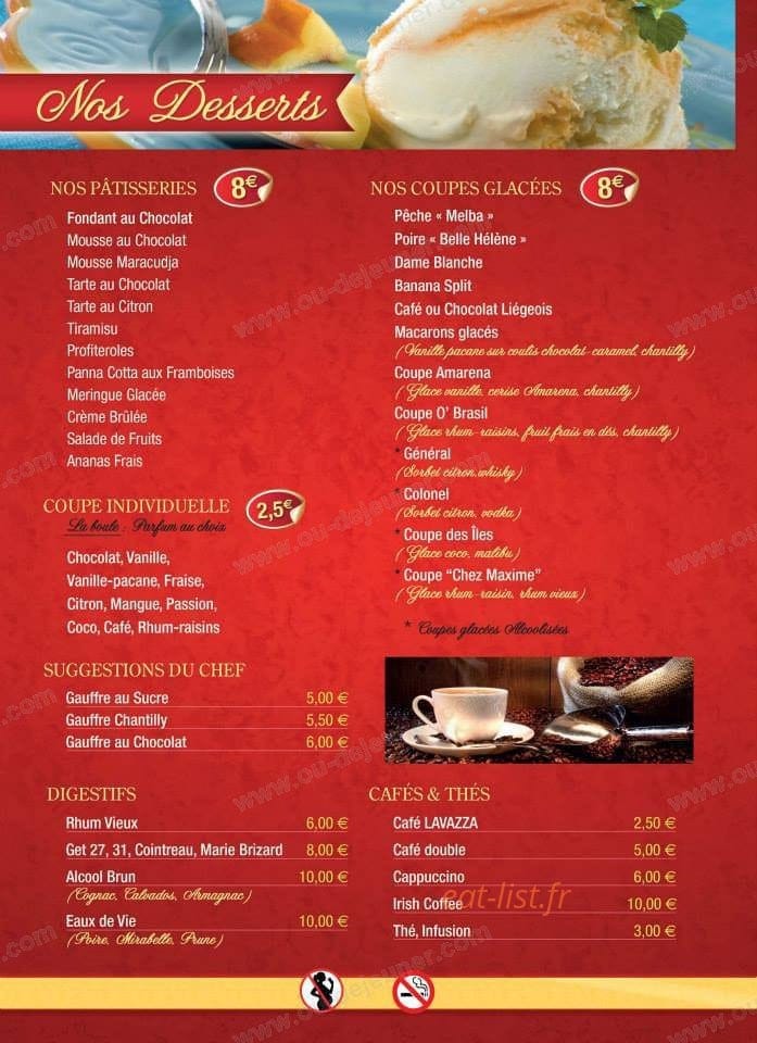 Chez Maxime — carte page 7