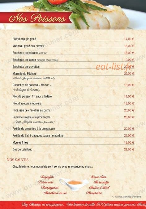 Chez Maxime — carte page 6