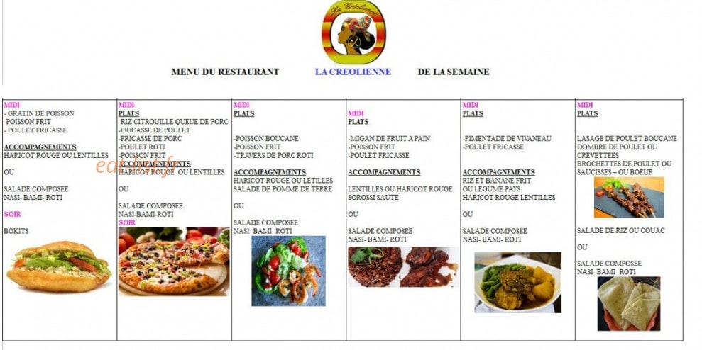 La créolienne — carte page 1