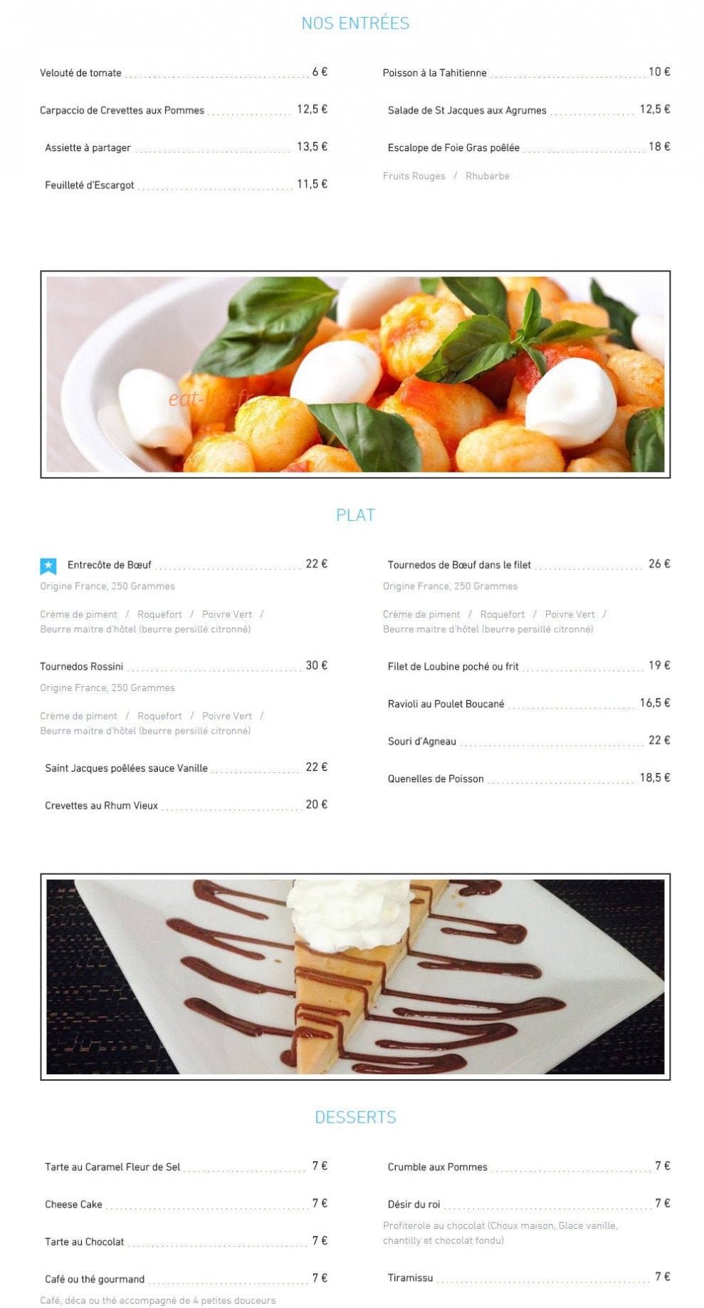 La Petite Maison — carte page 1
