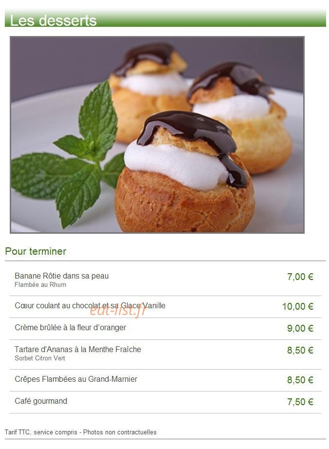 Le Boeuf au Jardin — carte page 3