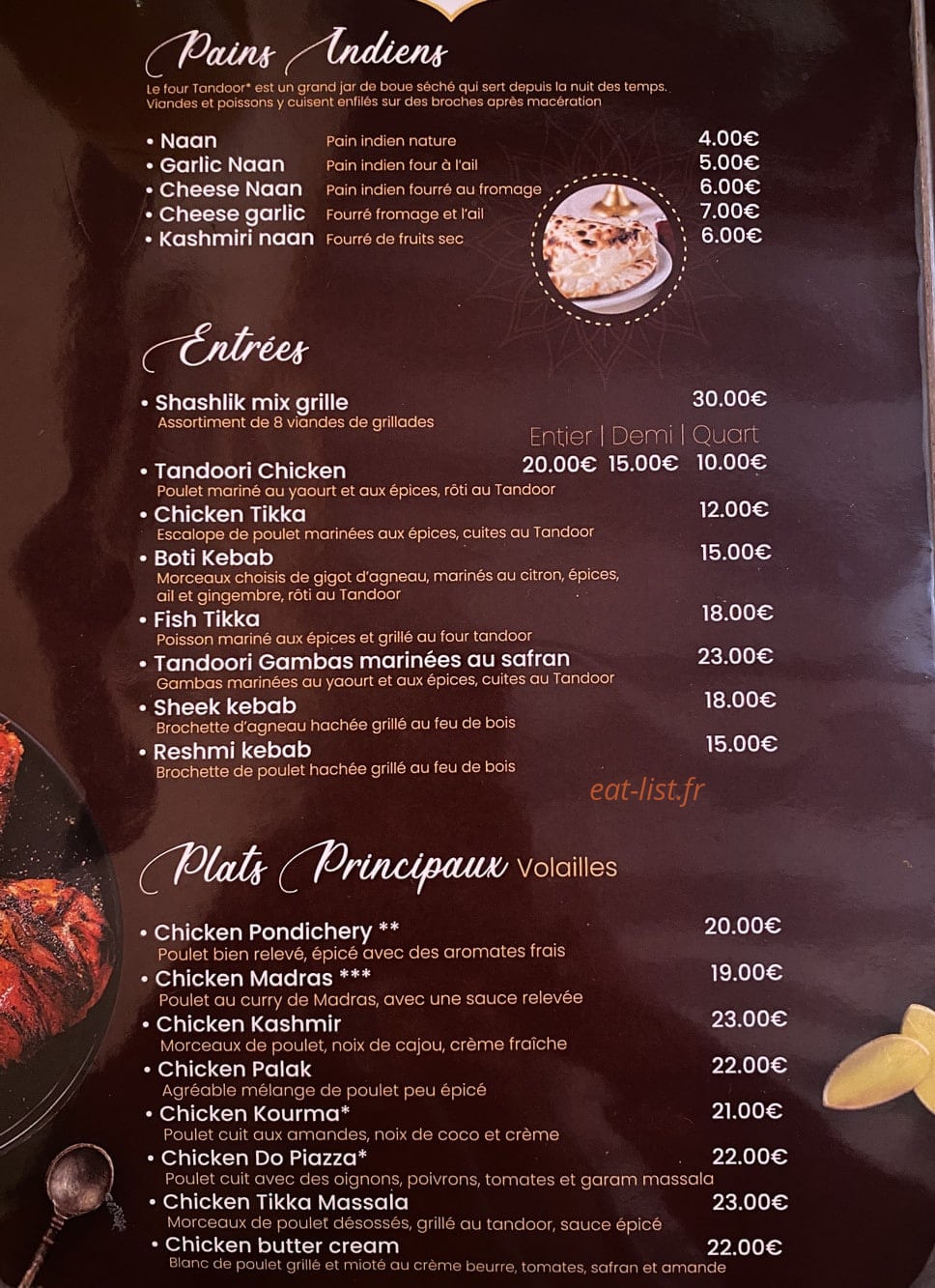Le Taj — carte page 1