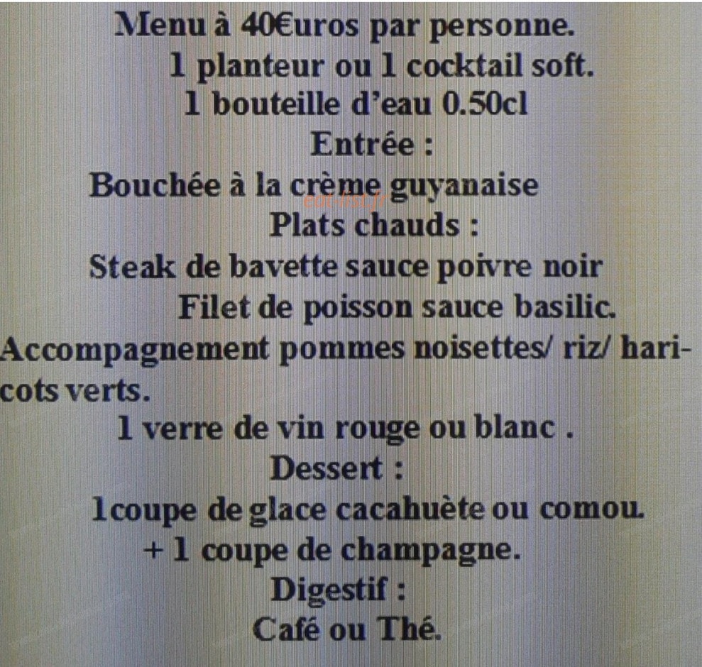 Les Saveurs de Nanie — carte page 1