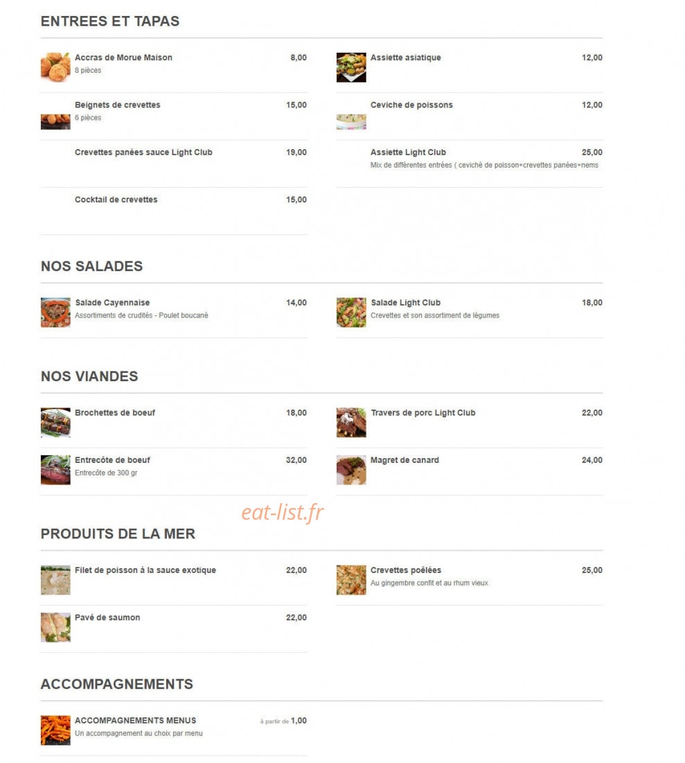 Light Club — carte page 1