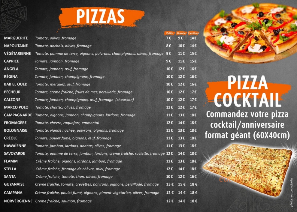 Pizza Lallouette — carte page 1
