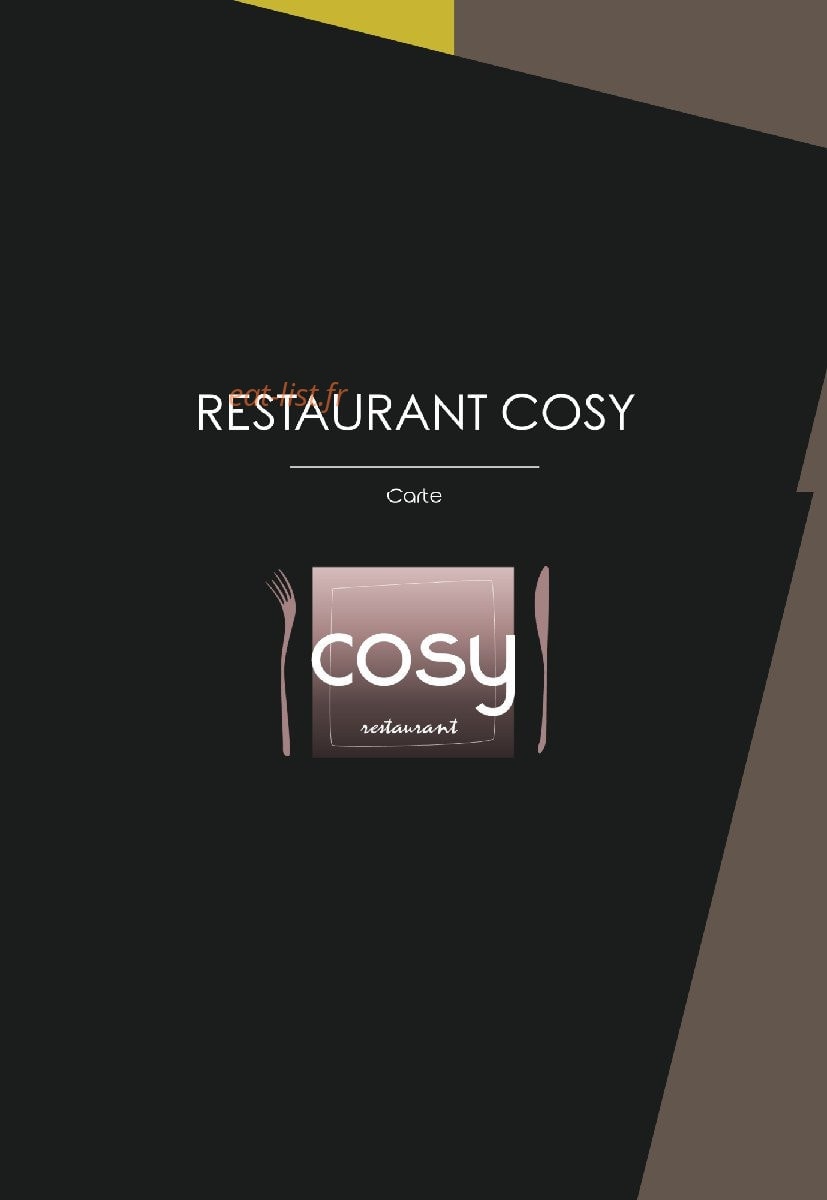 Restaurant Cosy — carte page 1