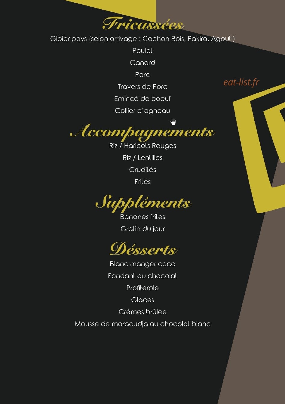 Restaurant Cosy — carte page 3
