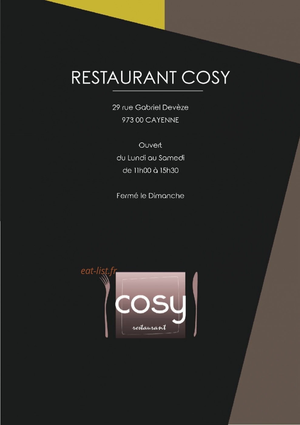 Restaurant Cosy — carte page 4