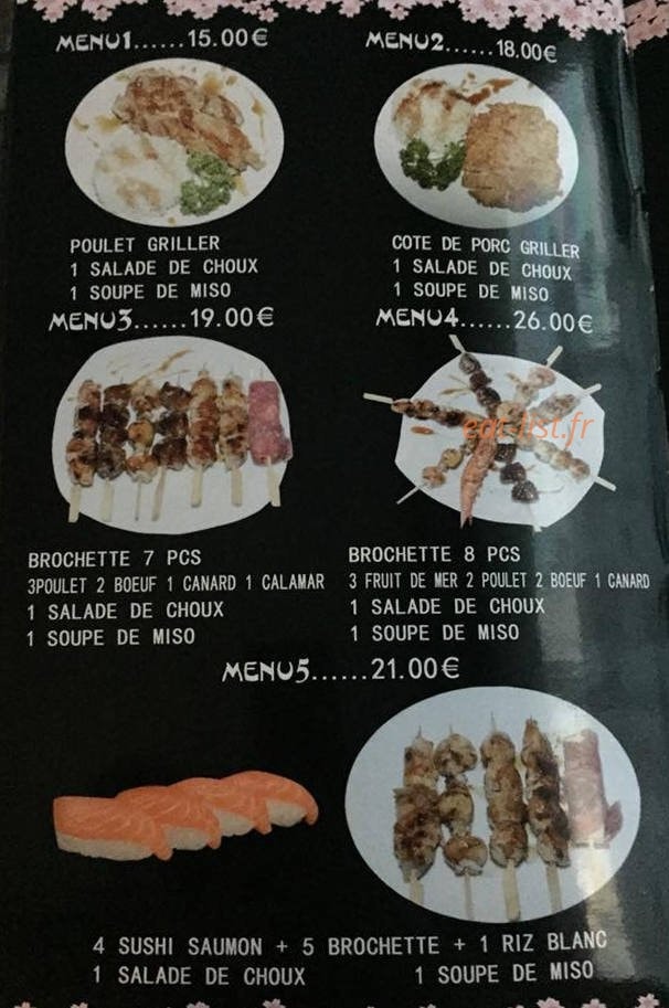 Restaurant Sakura — carte page 3