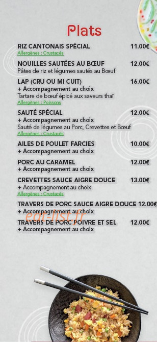 Restobill — carte page 2