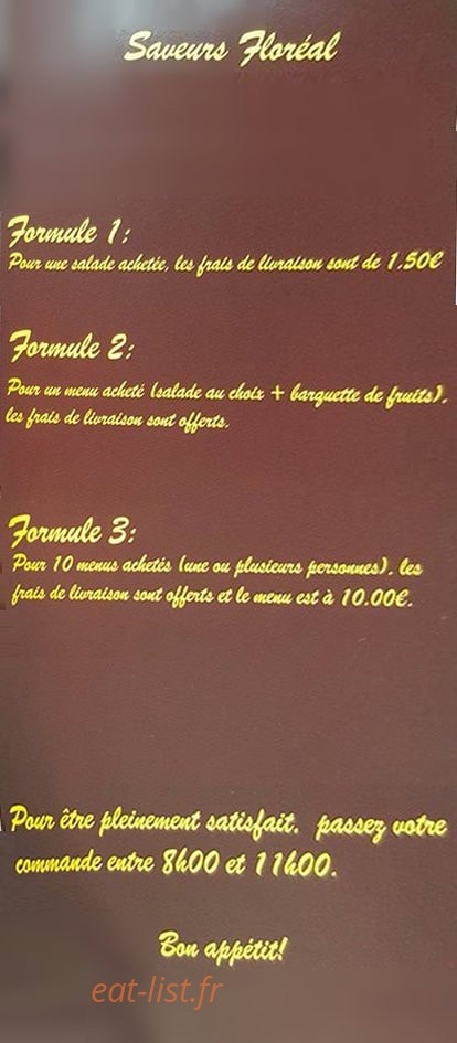 Saveurs Floréal — carte page 2