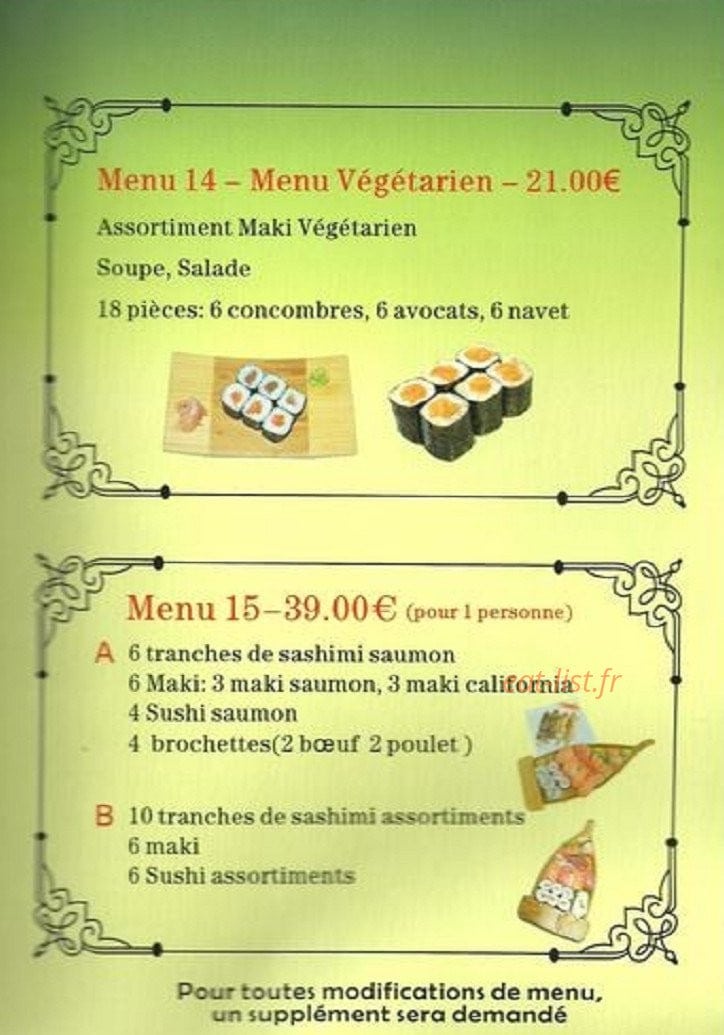 Sushi Bar — carte page 10