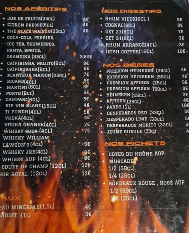 Jungle Grill — carte page 2
