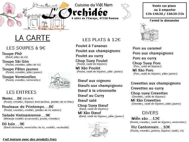 L'Orchidée — carte page 1